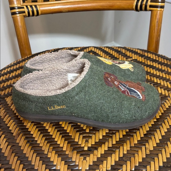 L.L.Bean Women's Daybreak Scuff Motif Slipper Embroidered Dog Size 7 - Picture 4 of 7